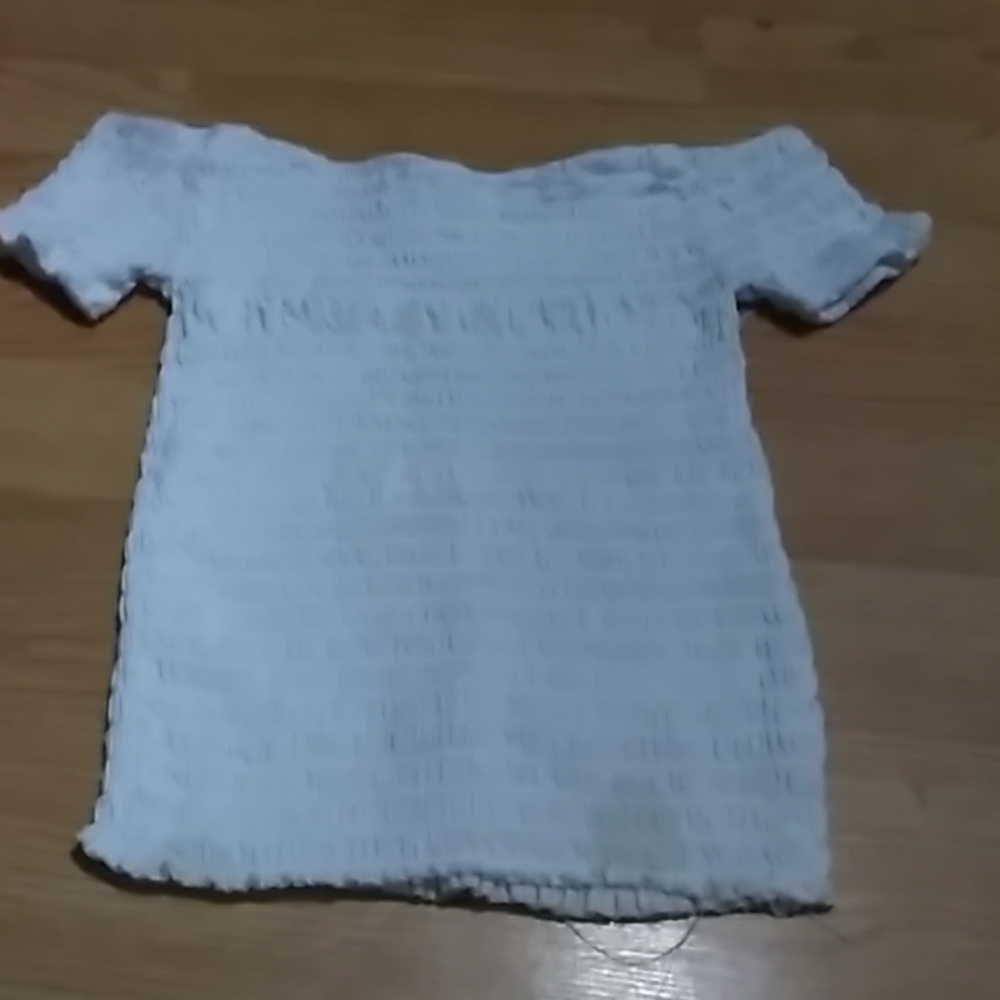 White off the sholder crop top